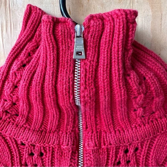 Blue Willi’s Red Cotton Cable Knit Full Zip Cardigan sweater - Picture 7 of 13